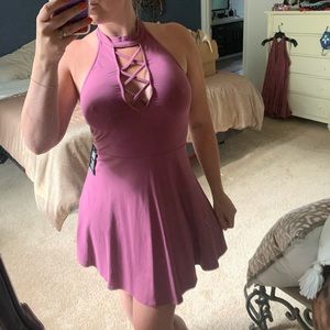 Express stretchy halter jersey dress NEW XS $35